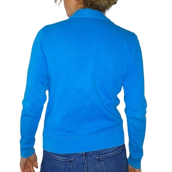 Pink by VS Quarter Zip Pullover Sweater Size Small Blue Long Sleeve - Picture 2 of 4